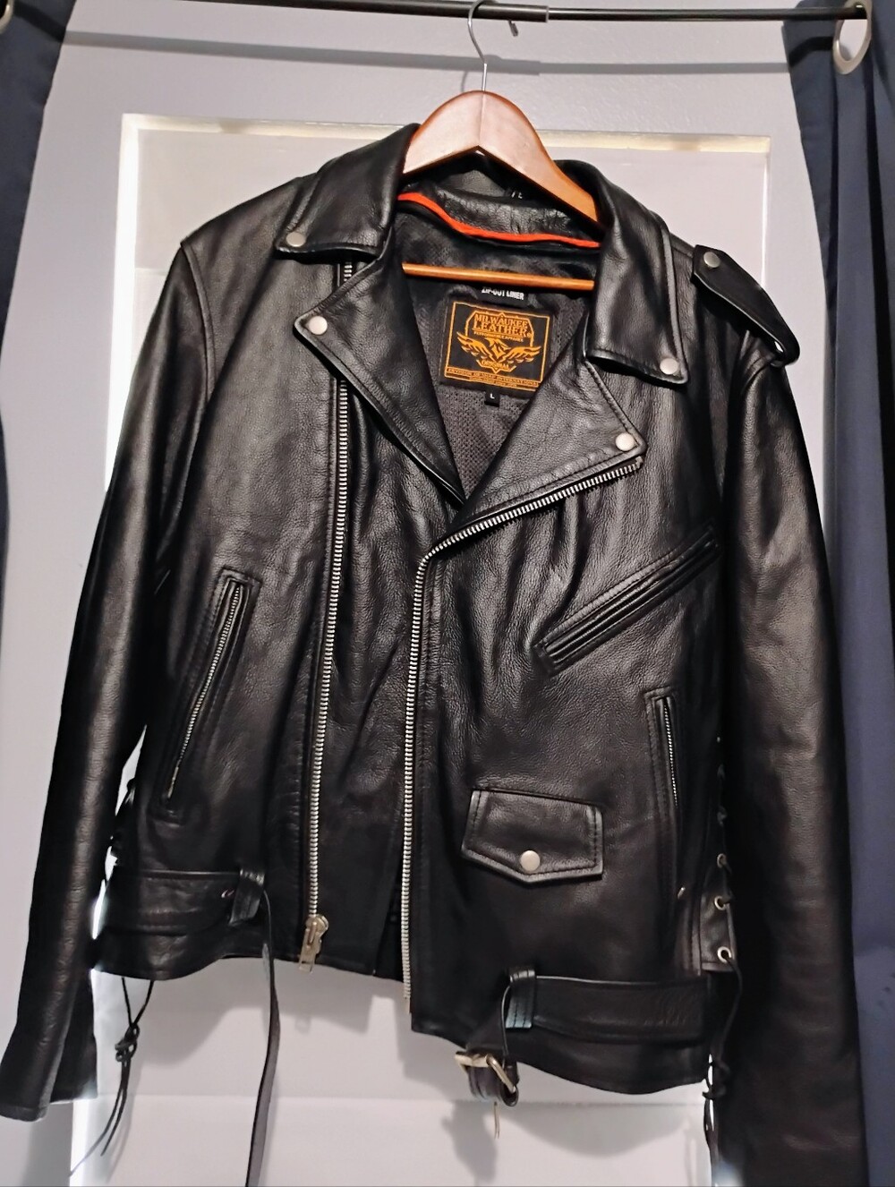 Classic Black Leather Biker Jacket -